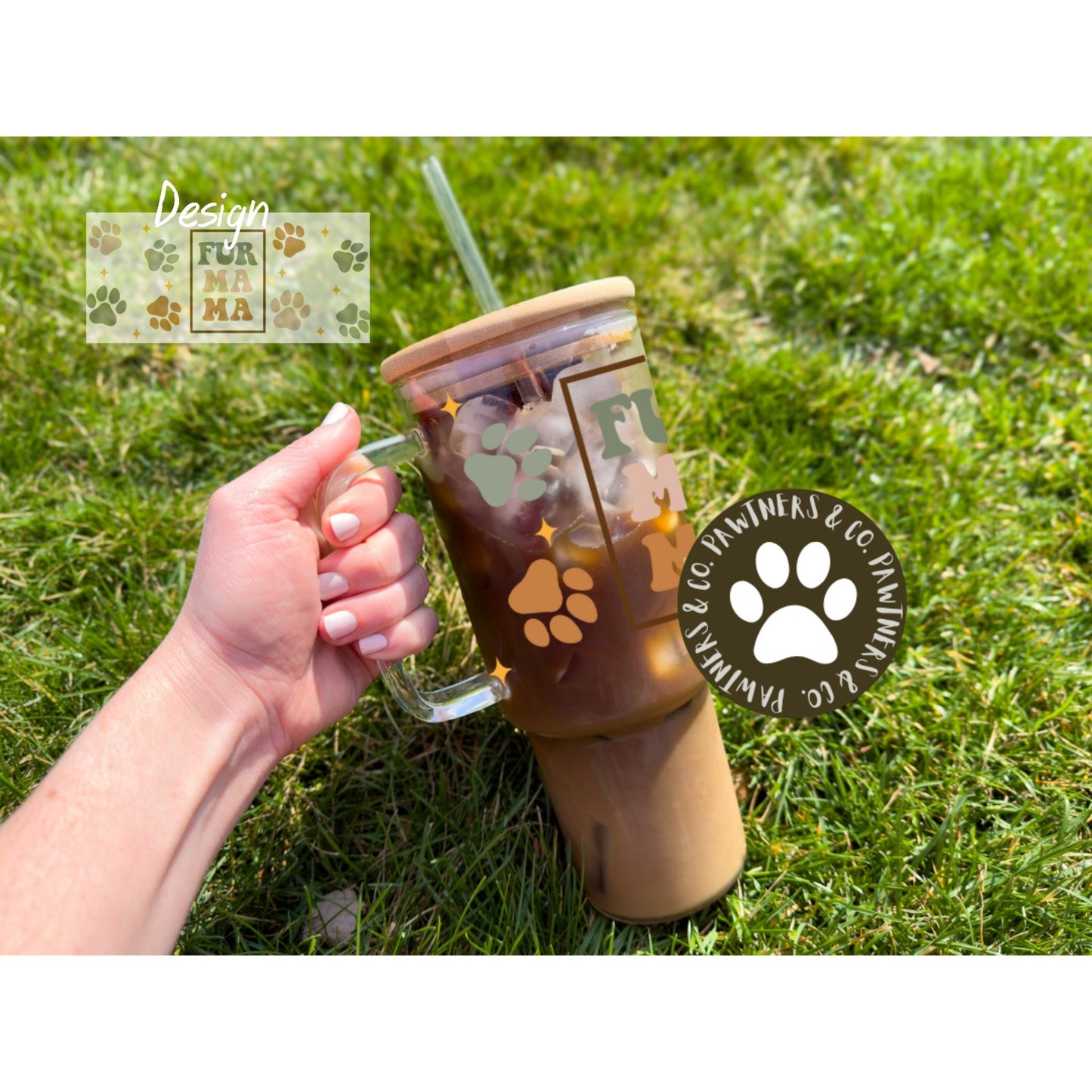 40 oz Boho Fur MaMa Glass Tumbler