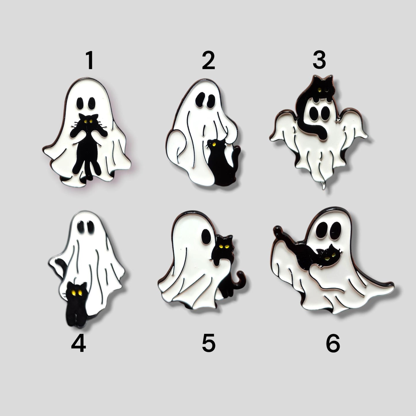 Halloween Ghost and Cat Enamel
