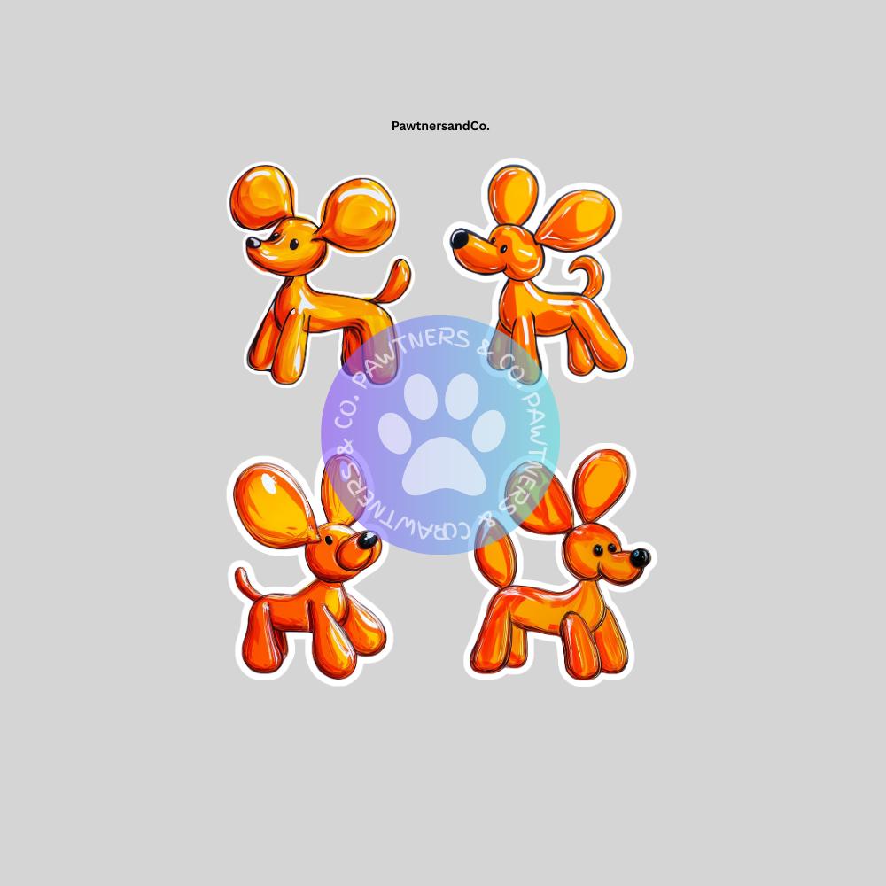 Balloon Dog 4 pack Stickers