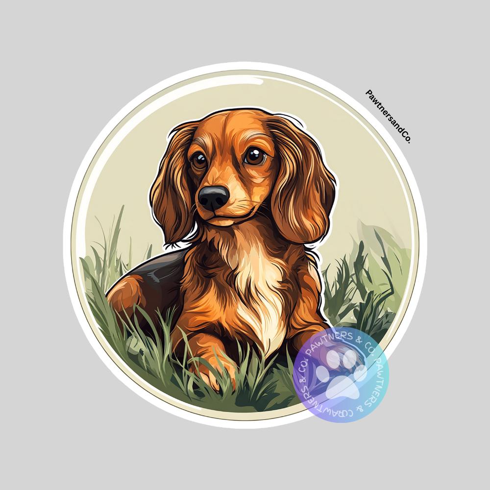 Long Hair Dachshund Sticker