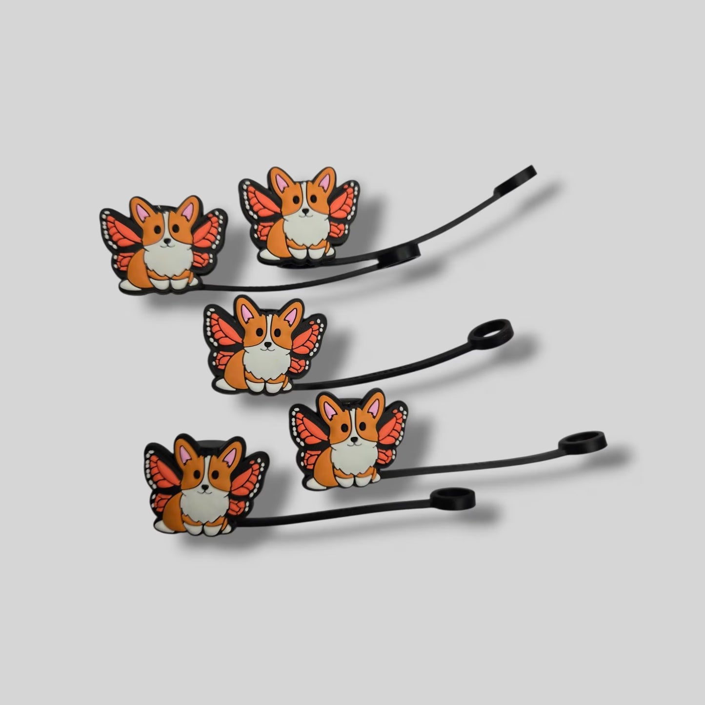Butterfly Corgi Straw Topper