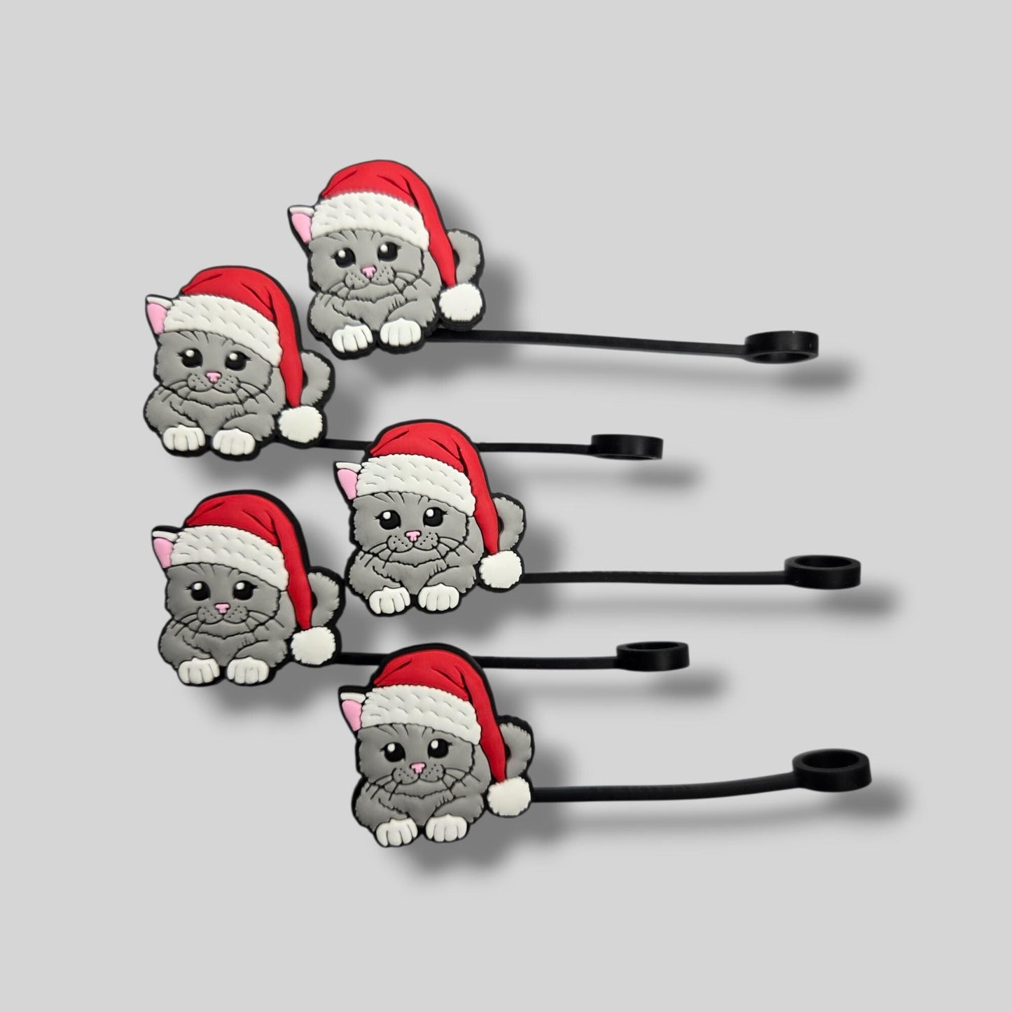 Santa Kitty Straw Topper 8mm
