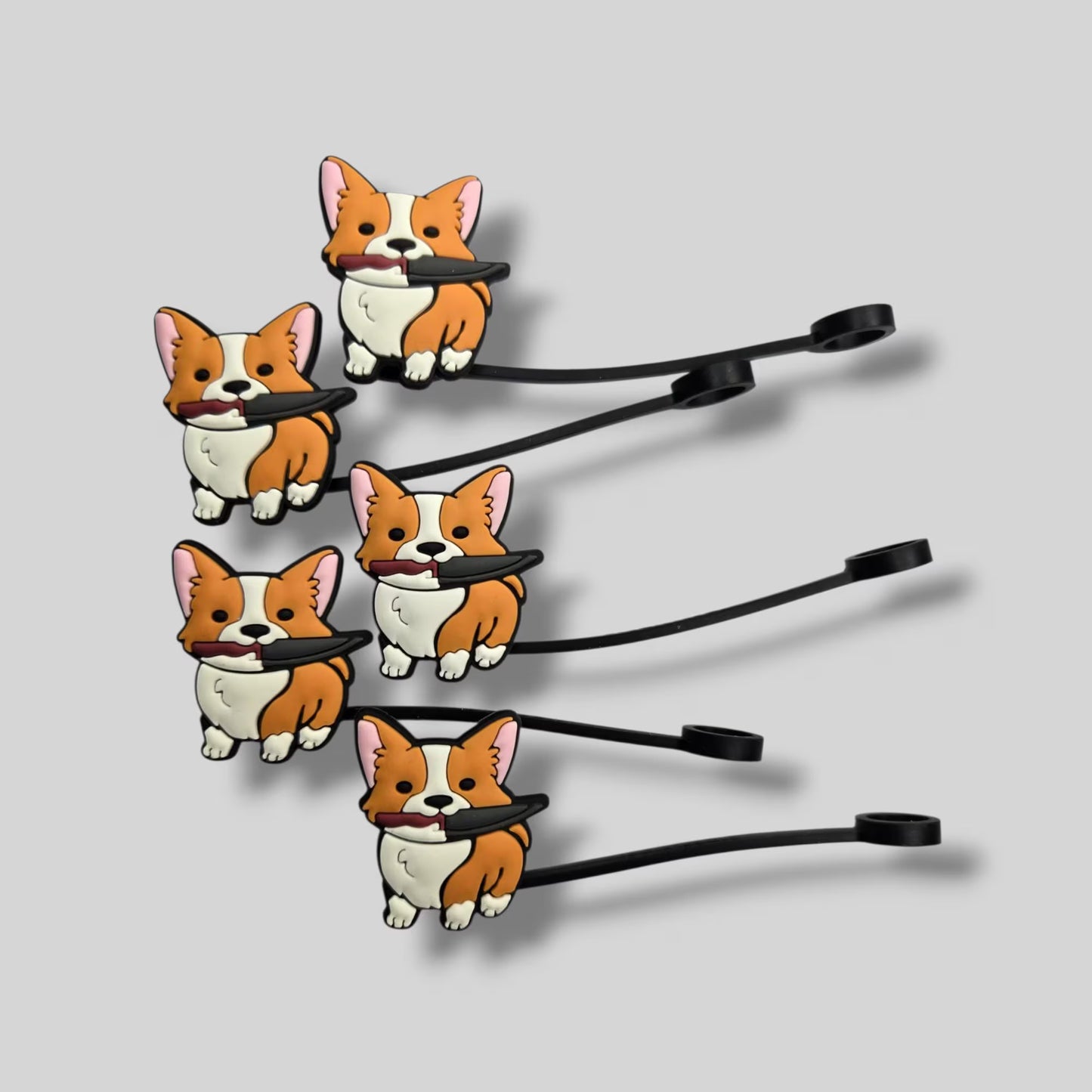 Serial Corgi Straw Topper 8mm