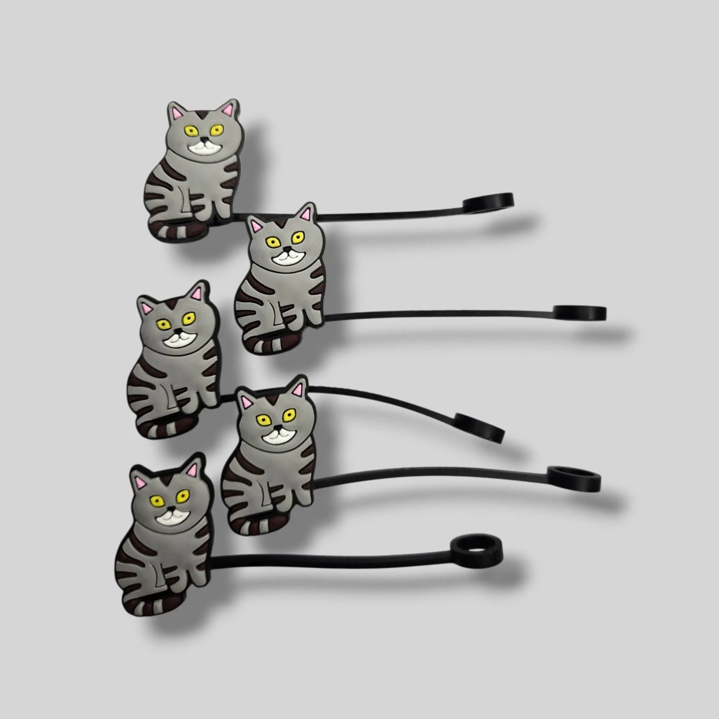 Gray Kitty Straw Topper 8mm
