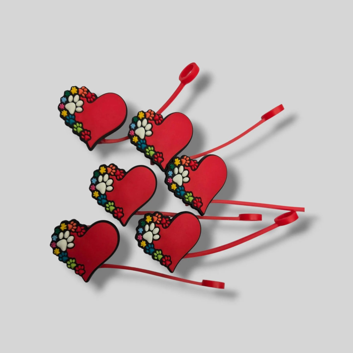 Heart Paws Straw Topper