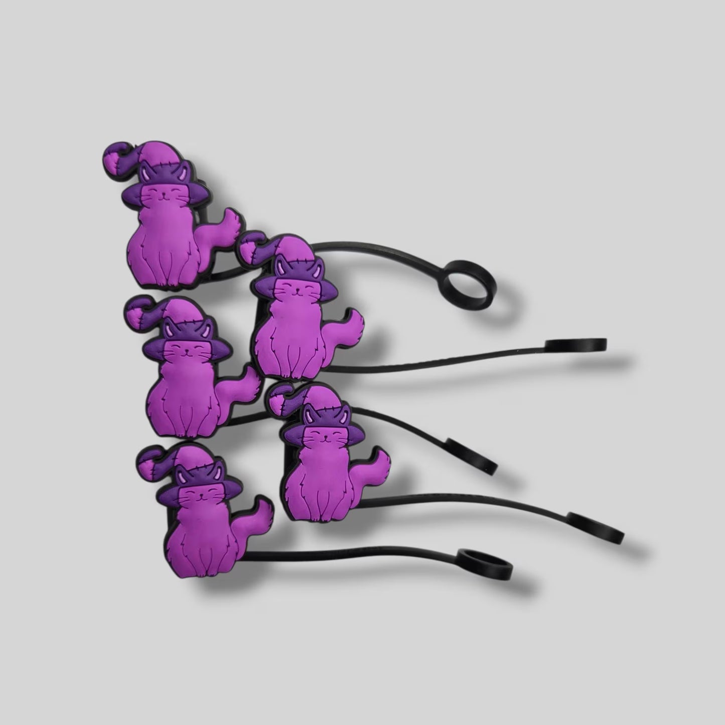 Purple Witch Kitty Straw Topper 10mm