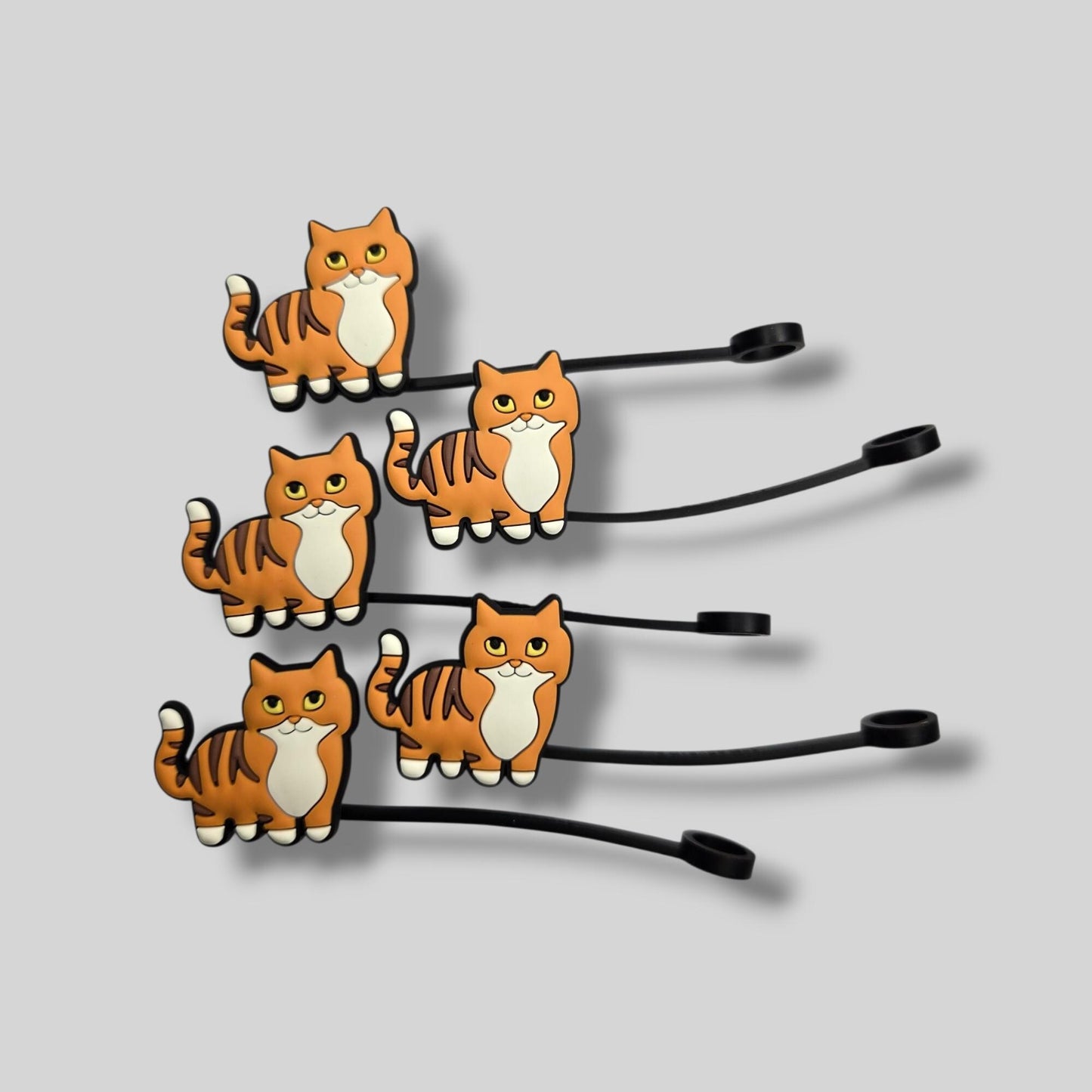 Orange Kitty Straw Topper 8 mm
