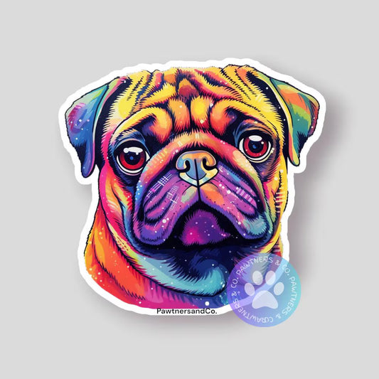 Pug Tie Dye Sticker