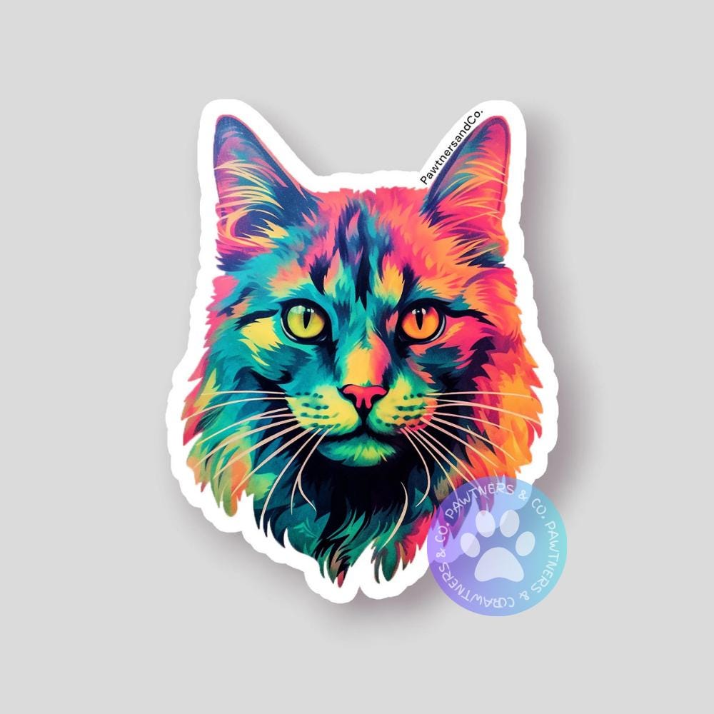 Retro Color Cat Sticker