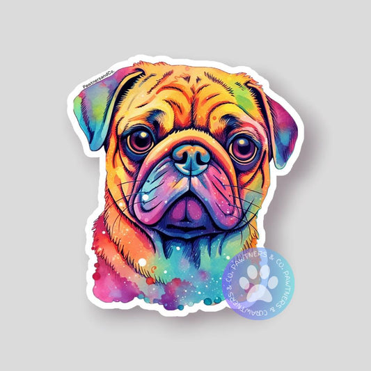 Pug Tie Dye Sticker
