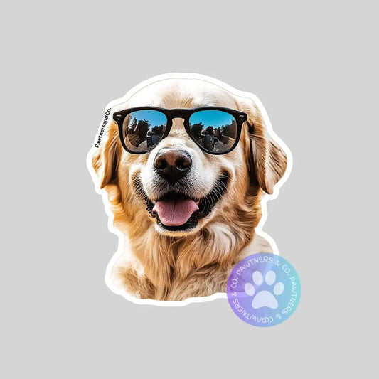 Sunglasses Golden Retriever Sticker
