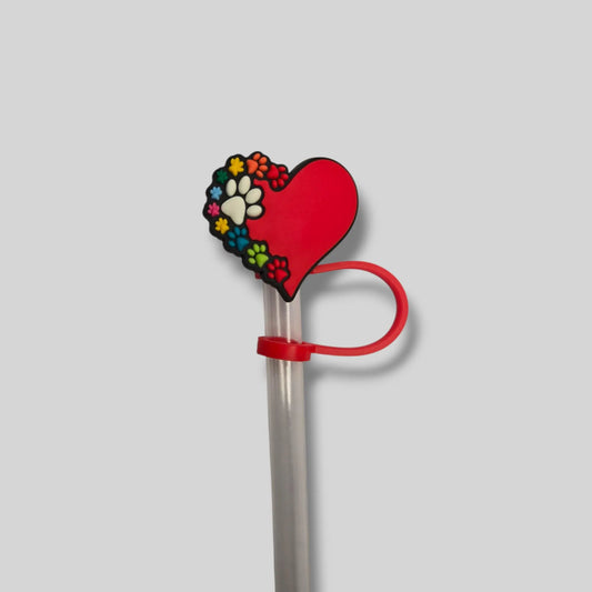 Heart Paws Straw Topper