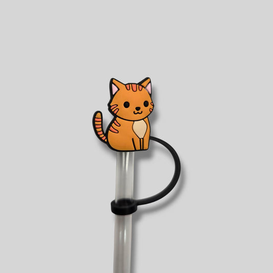Orange Kitty Straw Topper