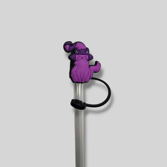 Purple Witch Kitty Straw Topper 10mm