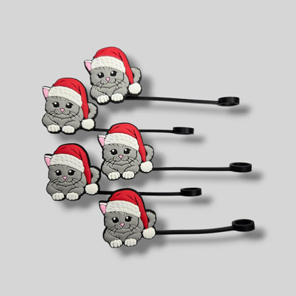 Santa Kitty Straw Topper 8mm