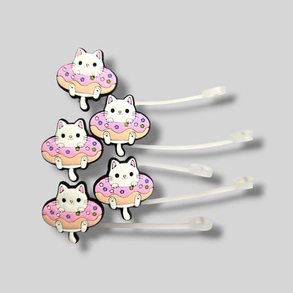 Donut Kitty Straw Topper 8mm