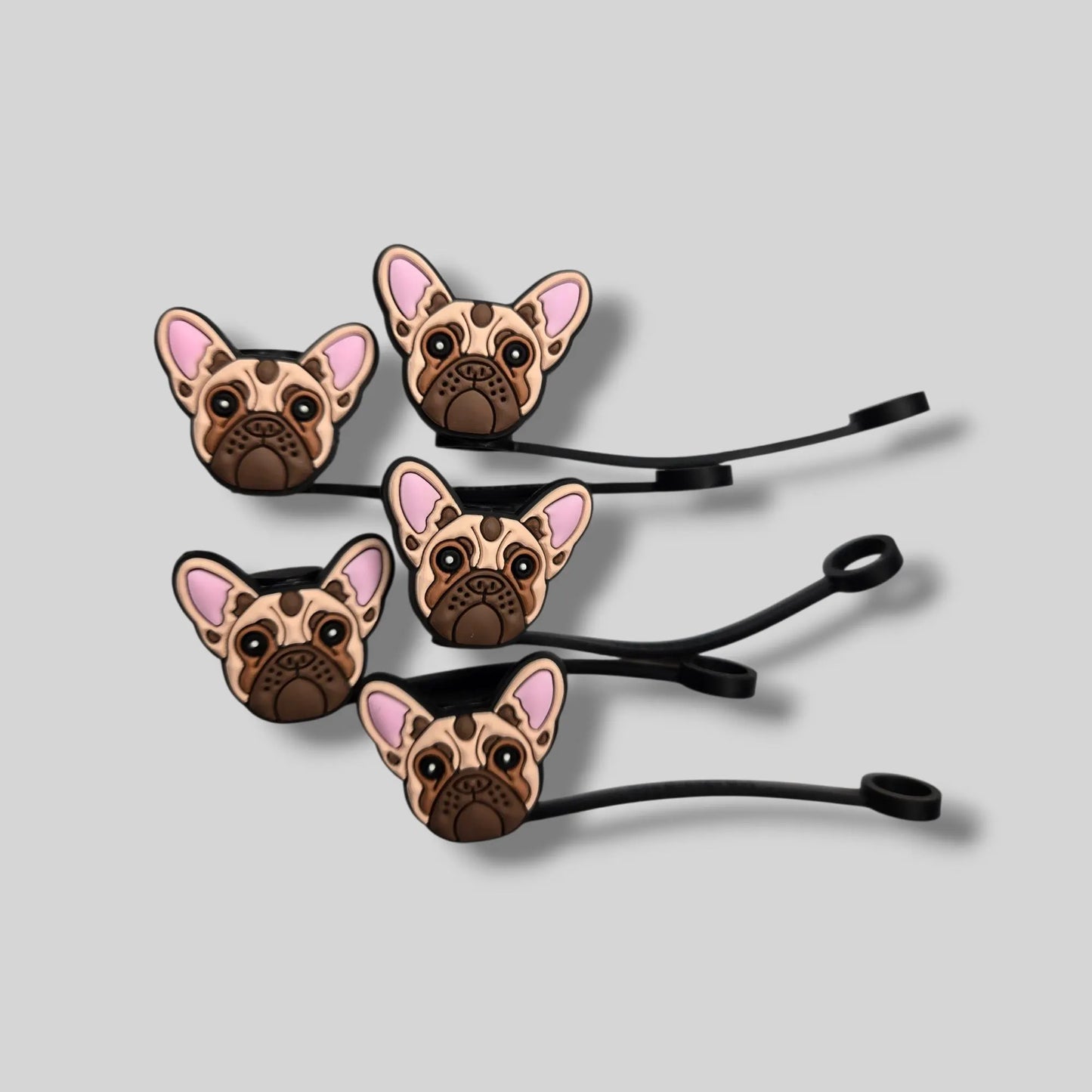 Brown Pug Straw Topper 8mm