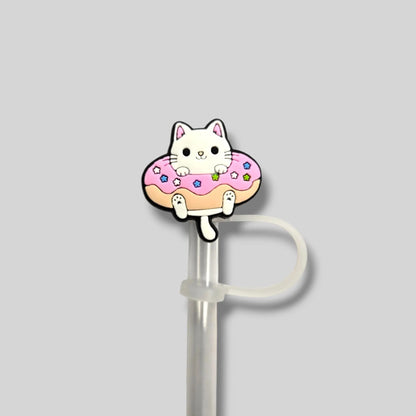 Donut Kitty Straw Topper 8mm