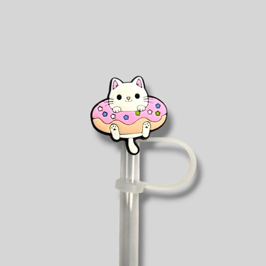 Donut Kitty Straw Topper 8mm