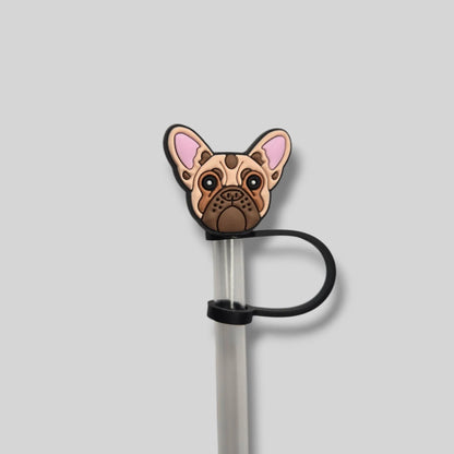Brown Pug Straw Topper 8mm