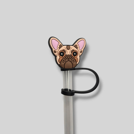 Brown Pug Straw Topper 8mm