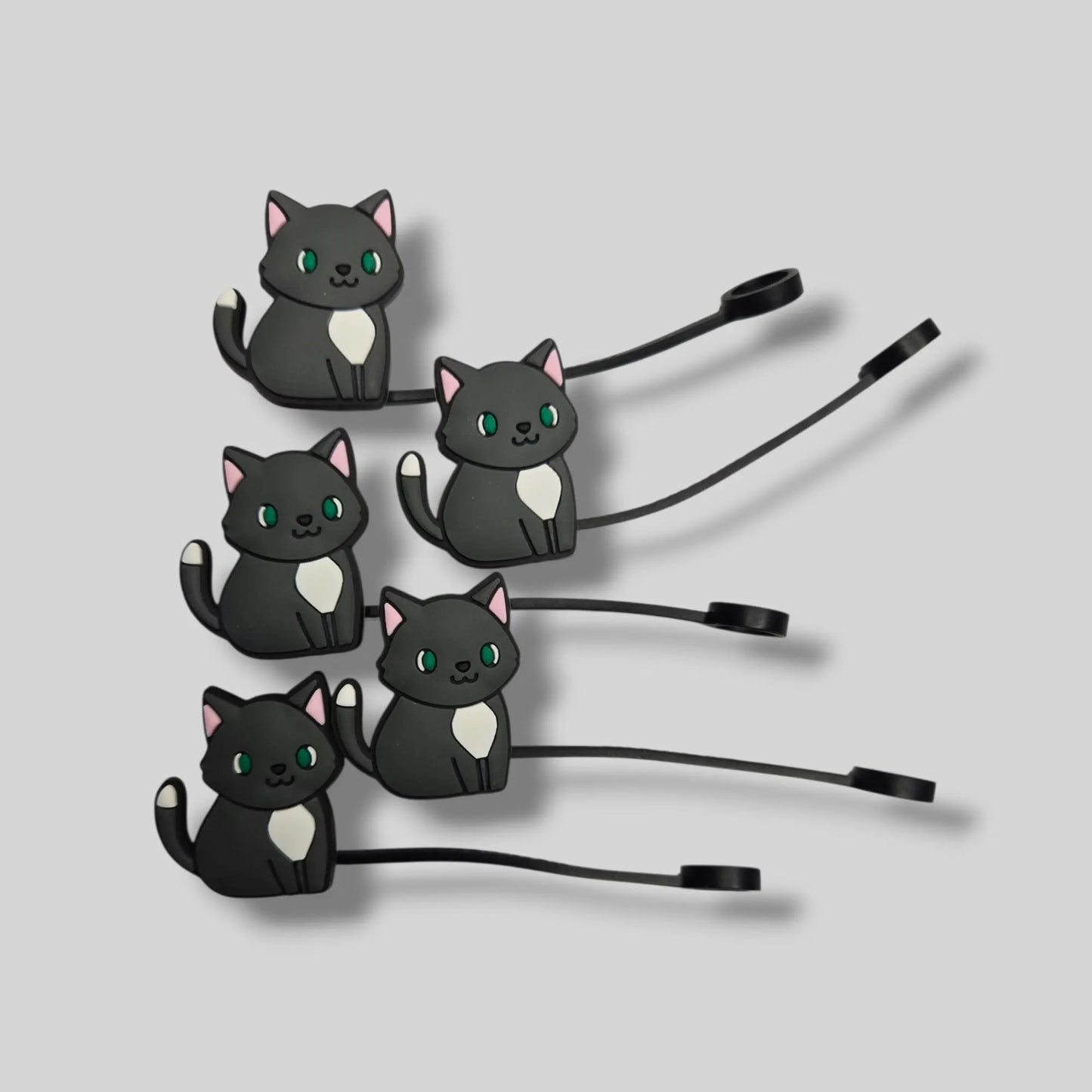 Black Kitty Straw Topper