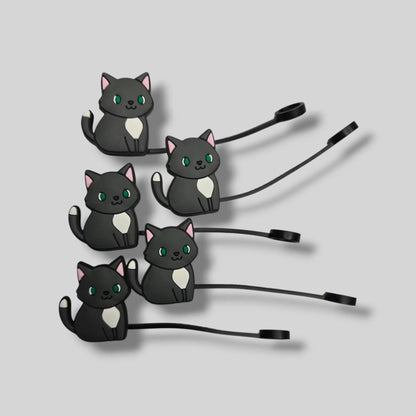 Black Kitty Straw Topper