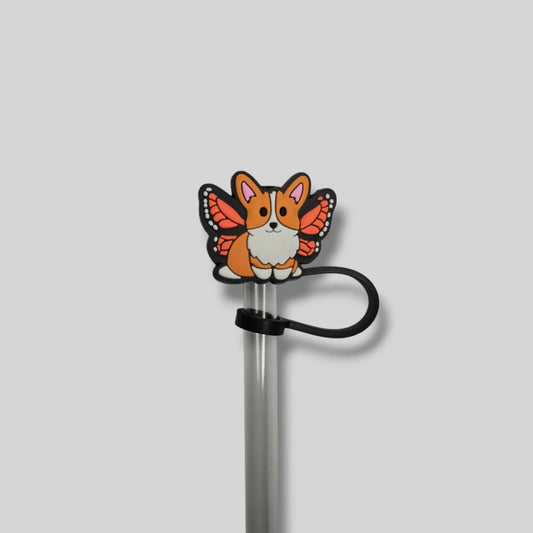 Butterfly Corgi Straw Topper