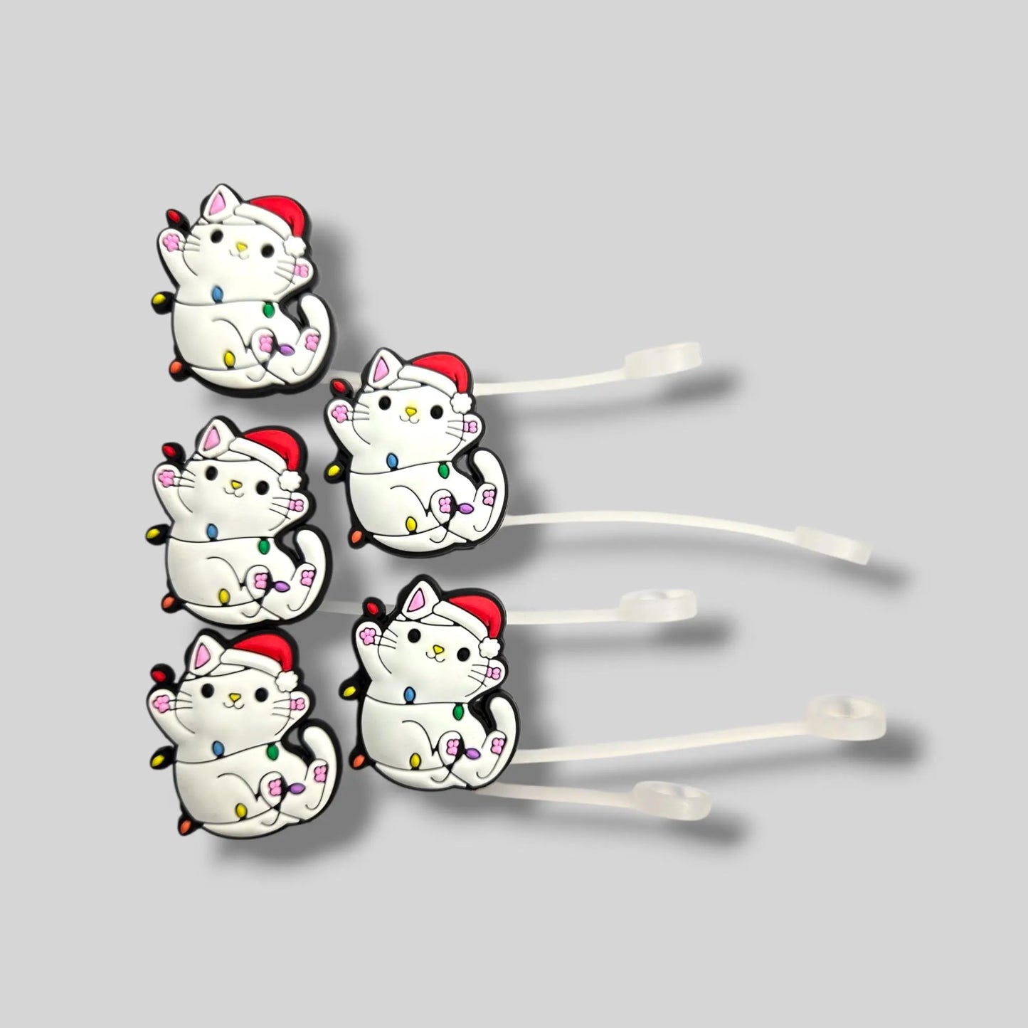 Christmas Kitty Straw Topper 8mm